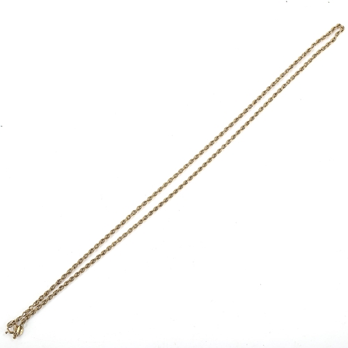 464 - A 9ct gold rope twist chain necklace, length 60cm, 11.3g