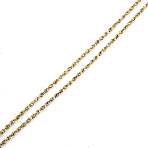 464 - A 9ct gold rope twist chain necklace, length 60cm, 11.3g