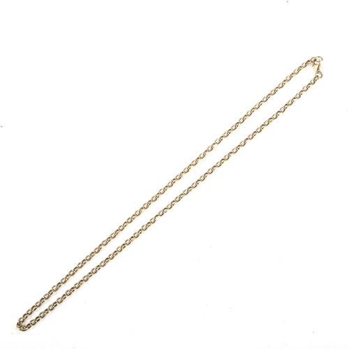 465 - A 9ct gold belcher link chain necklace, length 44cm, 8.2g