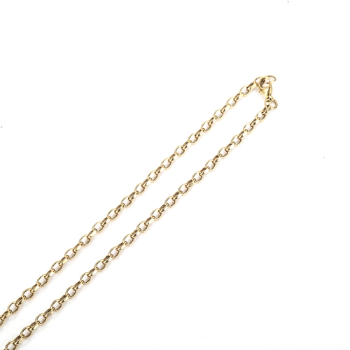 465 - A 9ct gold belcher link chain necklace, length 44cm, 8.2g