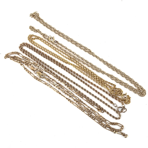 468 - 4 x 9ct gold chain necklaces, 20.5g total (4)