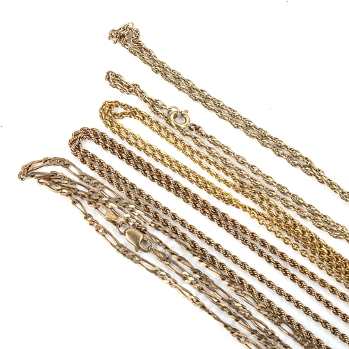 468 - 4 x 9ct gold chain necklaces, 20.5g total (4)