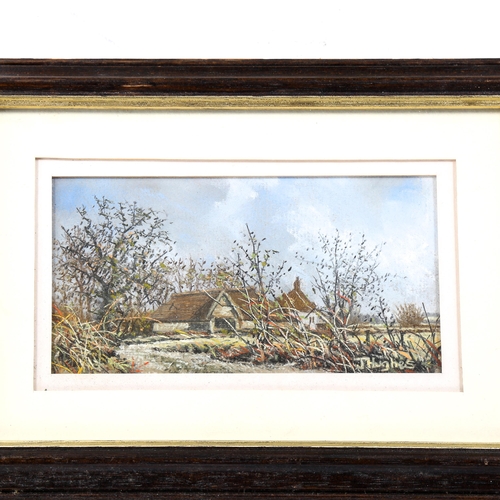 1607 - John Hughes, 3 coloured pastels, rural scenes, largest 15cm x 20cm, framed (3)