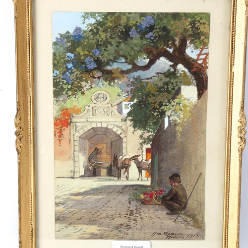 1609 - Max Romer, watercolour, Madeira, signed and dated 1928, 22cm x 15cm, framed