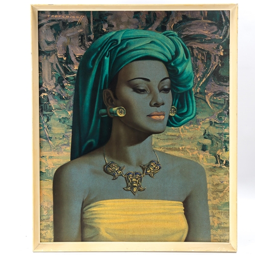 1614 - Tretchikoff, mid-century print, Balinese girl, 60cm x 50cm, framed