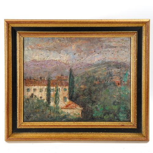 1639 - William Slocum Davenport (1868 - 1938), oil on board, French landscape, 33cm x 40cm, framed