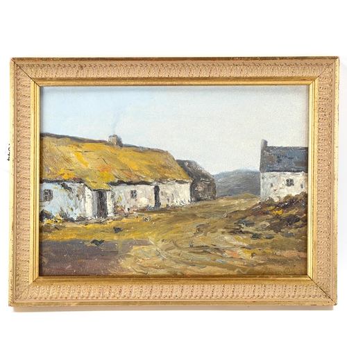 1644 - Patterson, oil on board, cottages in Ireland, signed, 21cm x 29cm, framed