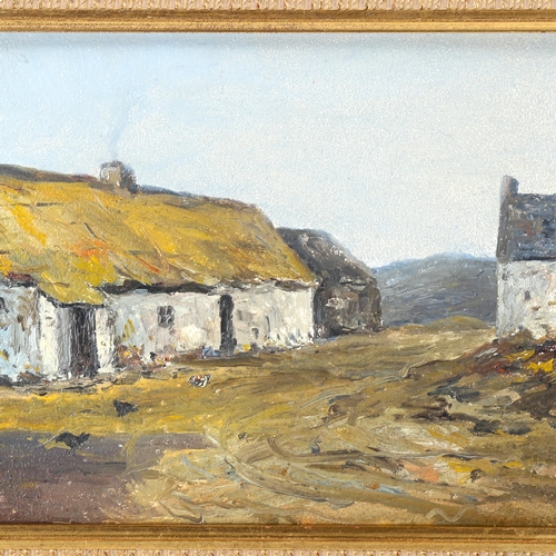 1644 - Patterson, oil on board, cottages in Ireland, signed, 21cm x 29cm, framed