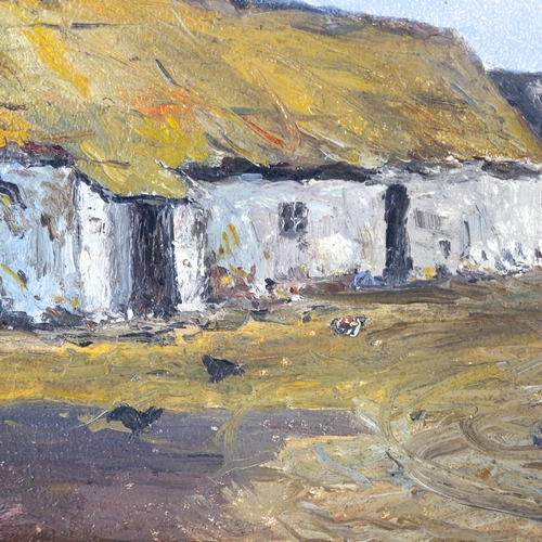 1644 - Patterson, oil on board, cottages in Ireland, signed, 21cm x 29cm, framed