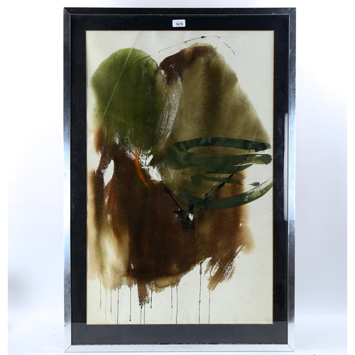 1679 - Willy Tirr (1915 - 1991), watercolour/gouache, abstract 1965, signed, 88cm x 56cm, framed