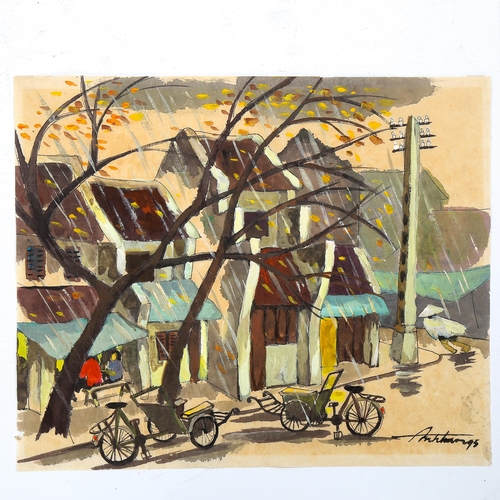 1685 - Ahn Tuan Dang (born 1969), watercolour, street scene, signed and dated 1995, 28cm x 34cm, unframed