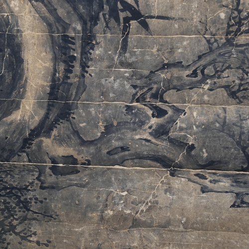 1692 - Chinese School, watercolour, scroll painting, landscape with bird of prey, signed, 104cm x 47cm