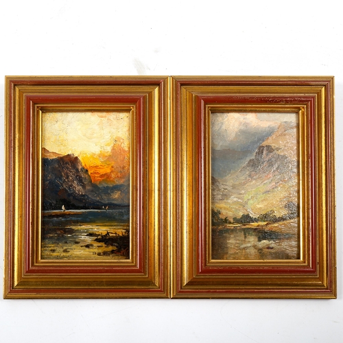 1773 - Pair of oils on board, circa 1900, Highland landscapes, unsigned, 15cm x 9cm, framed