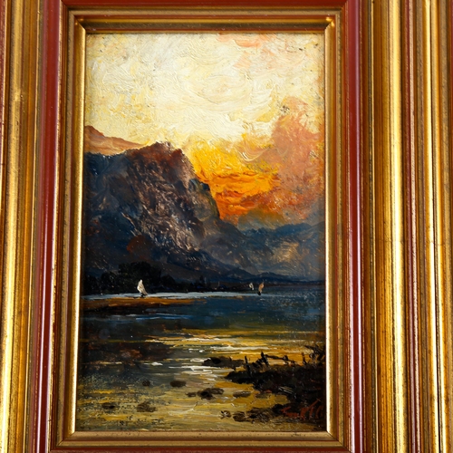 1773 - Pair of oils on board, circa 1900, Highland landscapes, unsigned, 15cm x 9cm, framed