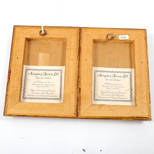 1773 - Pair of oils on board, circa 1900, Highland landscapes, unsigned, 15cm x 9cm, framed