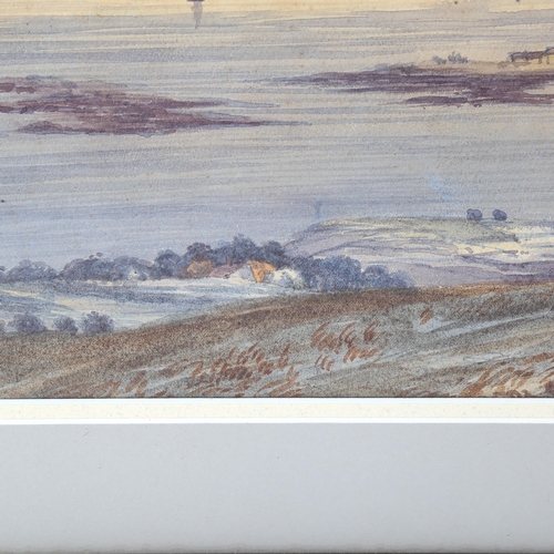 1777 - Late 19th century watercolour, view of Portsmouth, unsigned, 28cm x 50cm, framed