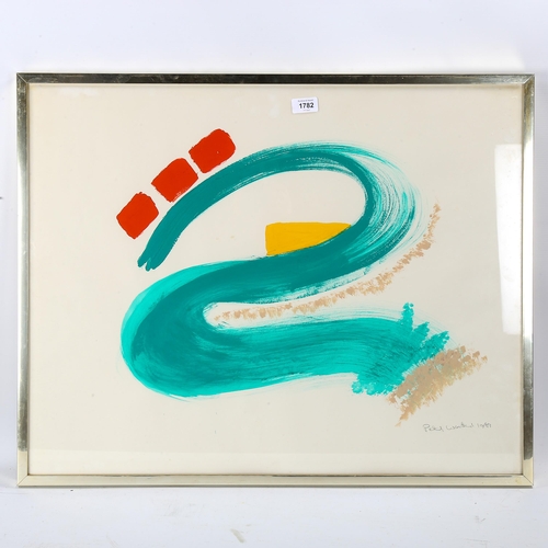 1782 - Patrick Woodard, pair of acrylics on paper, abstracts, signed and dated '87, 57cm x 72cm, framed