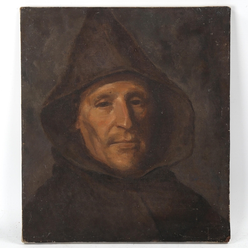 1785 - French School, circa 1900, oil on canvas, portrait of a monk, unsigned, 40cm x 35cm, unframed