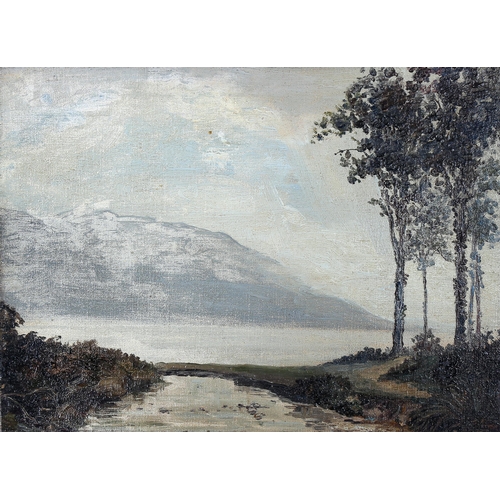 1808 - John Francis Smith (American, 1868 - 1941), oil on canvas laid on card, Ben Lomond Scotland, 30cm x ... 