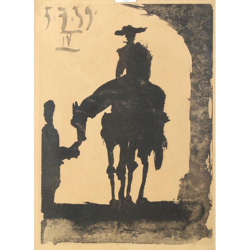 1817 - After Pablo Picasso, lithograph Don Quixote, circa 1950s, image 43cm x 31cm, framed