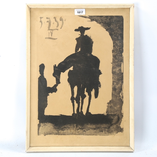 1817 - After Pablo Picasso, lithograph Don Quixote, circa 1950s, image 43cm x 31cm, framed