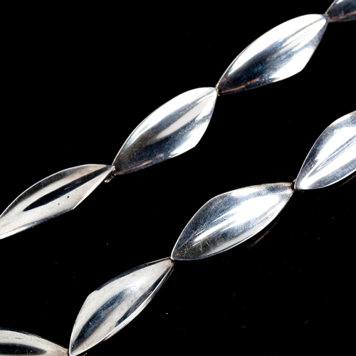 527 - ULRICH - a Danish modernist sterling silver panel necklace, length 41cm, 42.5g