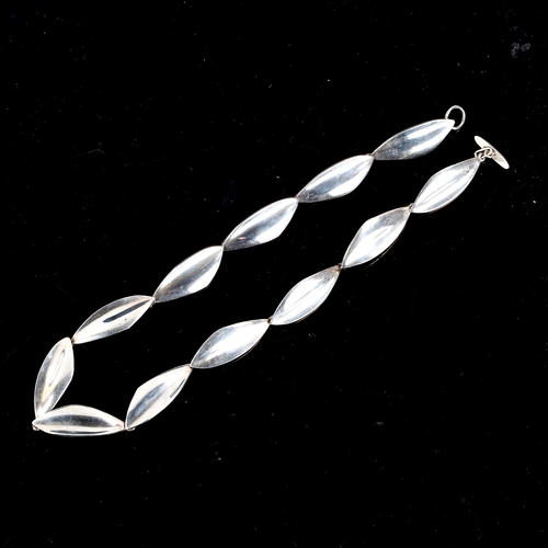 527 - ULRICH - a Danish modernist sterling silver panel necklace, length 41cm, 42.5g