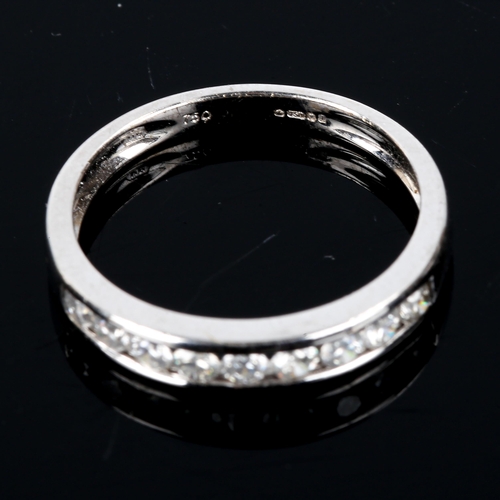 546 - A modern 18ct white gold diamond half eternity ring, set with modern round brilliant-cut diamonds, t... 