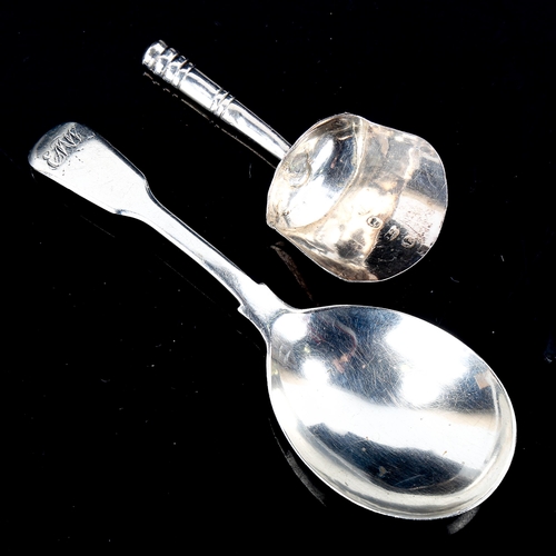 559 - 2 Georgian silver caddy spoons, including shovel design, hallmarks Birmingham 1806 and London 1825, ... 