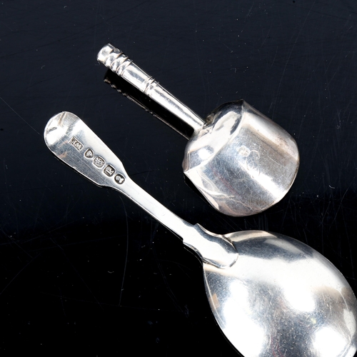 559 - 2 Georgian silver caddy spoons, including shovel design, hallmarks Birmingham 1806 and London 1825, ... 