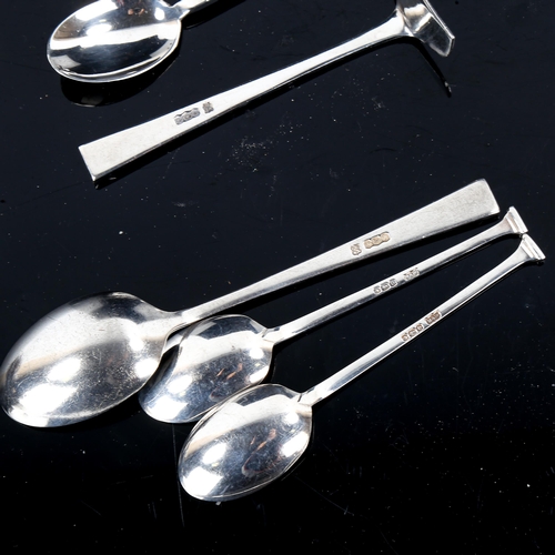 573 - A cased set of silver teaspoons by Mappin & Webb, and a cased silver baby food pusher set (2)