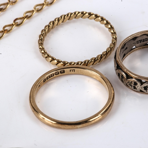 575 - Various gold and unmarked yellow metal jewellery, including 9ct, 6.9g weighable