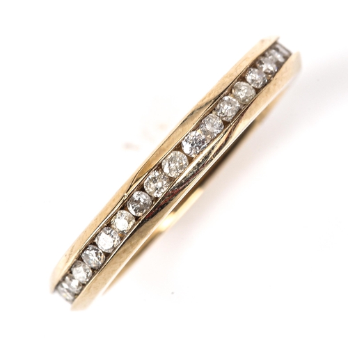 597 - A 9ct gold diamond eternity ring, set with modern round brilliant-cut diamonds, total diamond conten... 