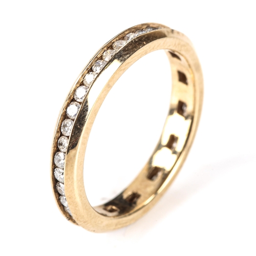 597 - A 9ct gold diamond eternity ring, set with modern round brilliant-cut diamonds, total diamond conten... 