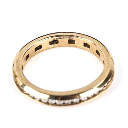 597 - A 9ct gold diamond eternity ring, set with modern round brilliant-cut diamonds, total diamond conten... 