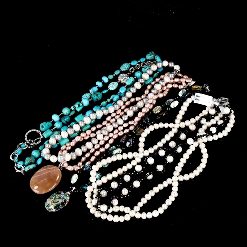 606 - Various pearl and bead necklaces