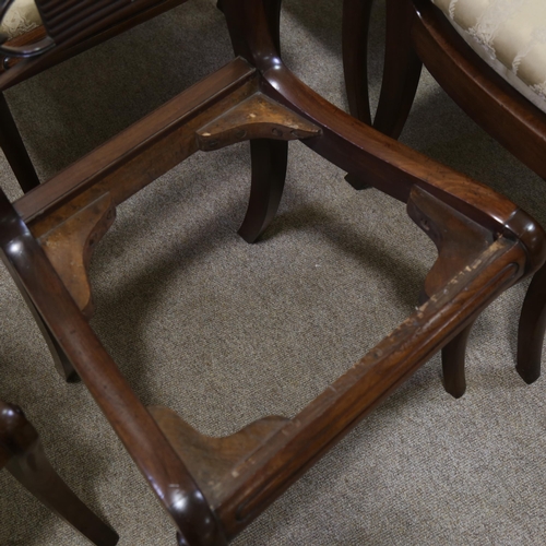 1154 - A set of 8 Regency mahogany dining chairs, with rope twist top rails and drop-in seats