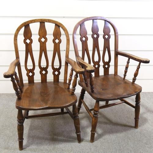 1156 - A pair of Windsor elbow chairs