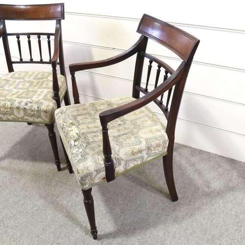 1157 - A pair of Georgian mahogany elbow chairs