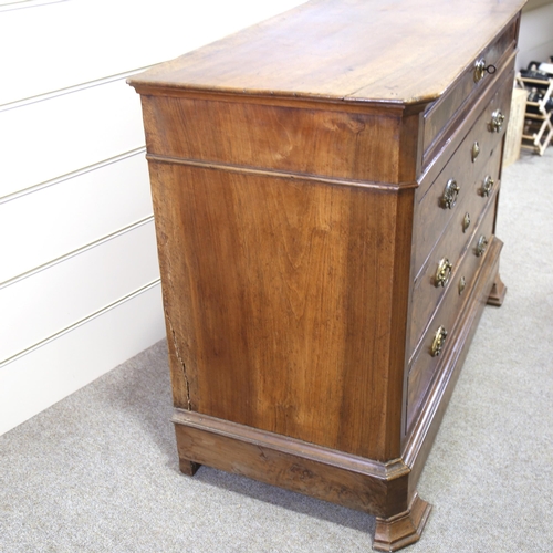 1210 - A 19th century French walnut 4-drawer commode, width 120cm