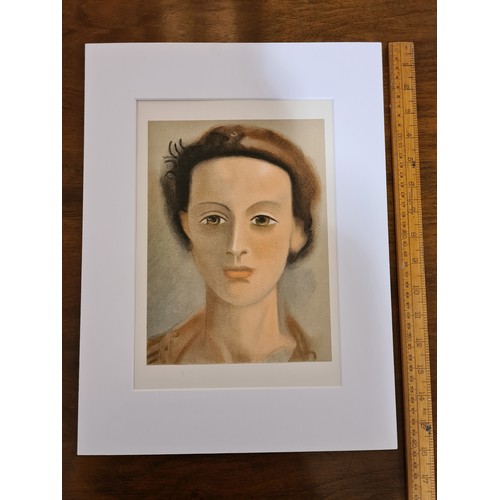 1563 - Andre Derain (1880-1954), colour lithograph on vellum paper, portrait d’une Jeune Fille, 24cm x 18cm... 