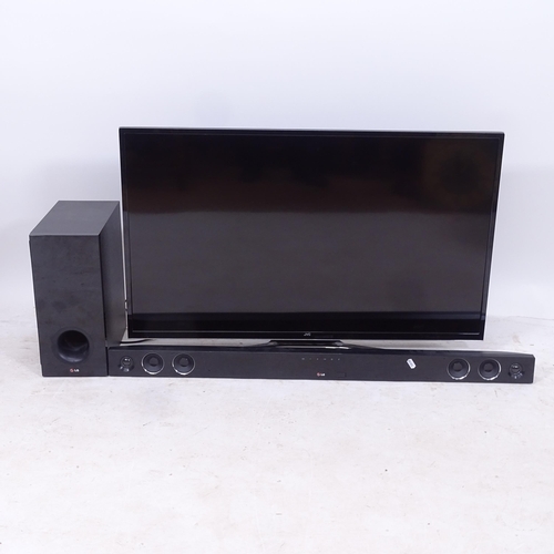 2175 - A JVC television, with remote, and an LG sound bar, GWO