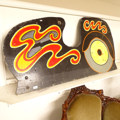 2670 - A painted fairground sign/panel, L150cm, H77cm