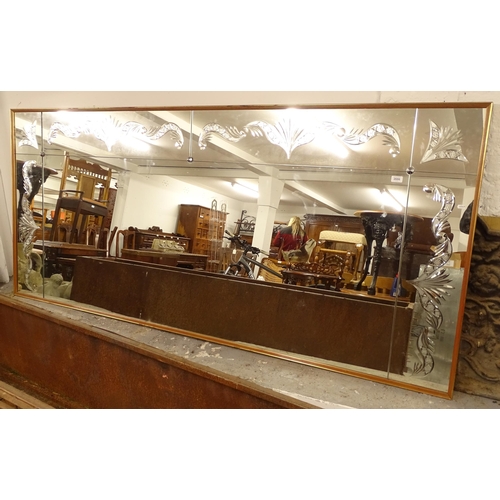 2686 - A large French bistro mirror, L230cm, H103cm