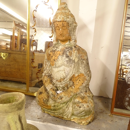 2692 - A weathered terracotta Buddha garden ornament, H70cm