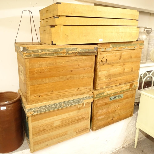 2721 - 4 Japanese tea chests, and 3 Kimono boxes