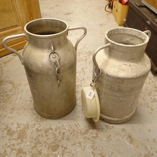 2723 - 2 French galvanised milk churns