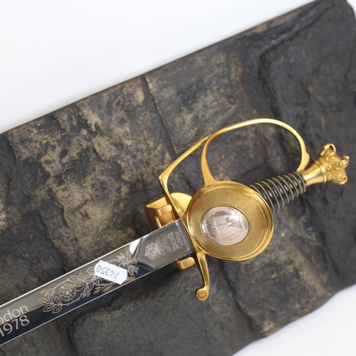 109 - A Novo Centenary Her Majesty's Tower of London limited edition Wilkinson dress sword, with etched bl... 