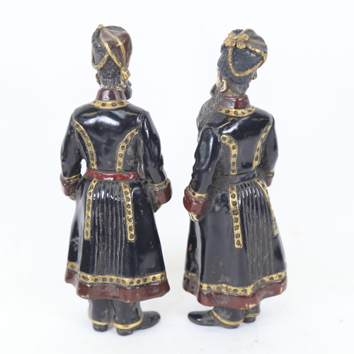 133 - 2 Russian cold painted bronze Czar figures, signed, height 18cm