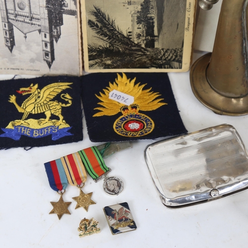 148 - Various military items relating to 6460062 Norman Allinson Royal Fusiliers, including group of 3 min... 